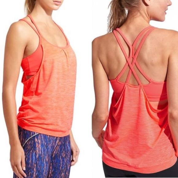 Athleta Tops - Athleta Shadow Stripe Energize Workout Tank Top